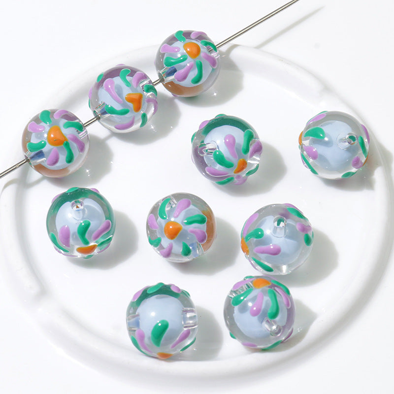 Wholesale Hand Painted Drip Oil Ornament Accessories Beads